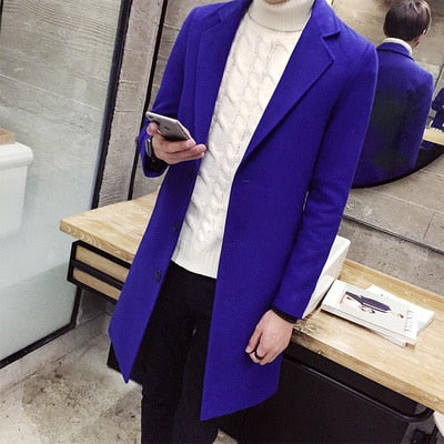 2022 Autumn Winter New Fashion Boutique Solid Color Casual Business Men's Long