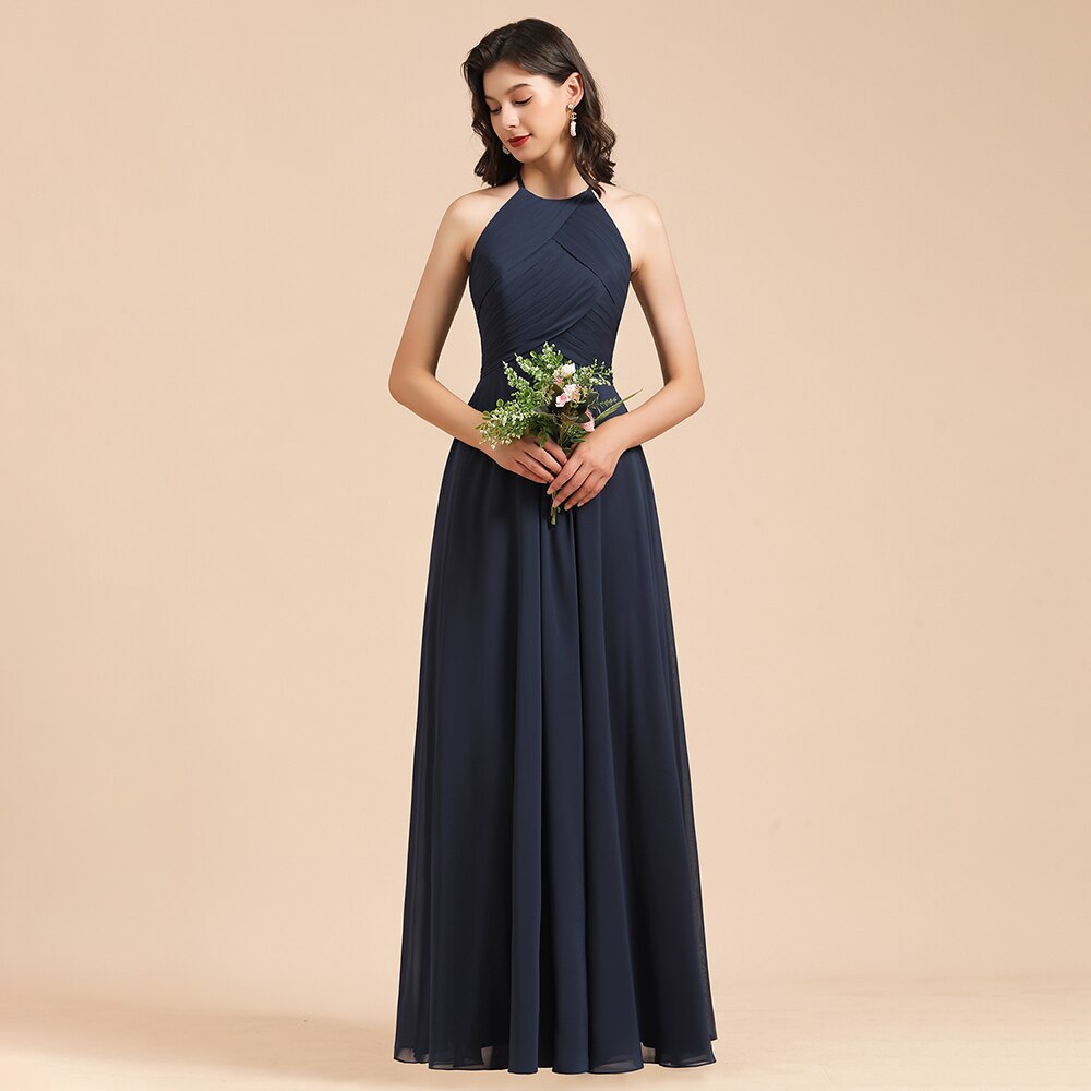 Custom Navy Blue Plus Size Bridesmaid Dresses Long Autumn Winter Birthday Gift W