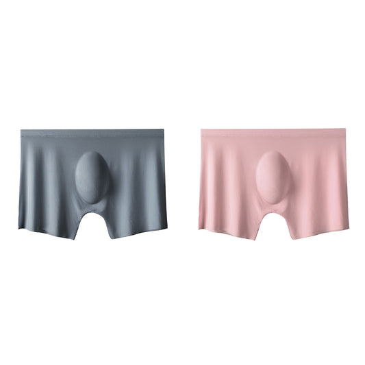 2Pcs Men Panties Mens Ice Silk Boxers Seamless Underwear Man Ultra-thin