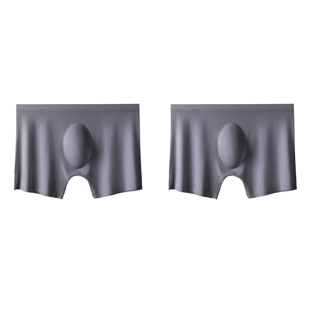 2Pcs Men Panties Mens Ice Silk Boxers Seamless Underwear Man Ultra-thin