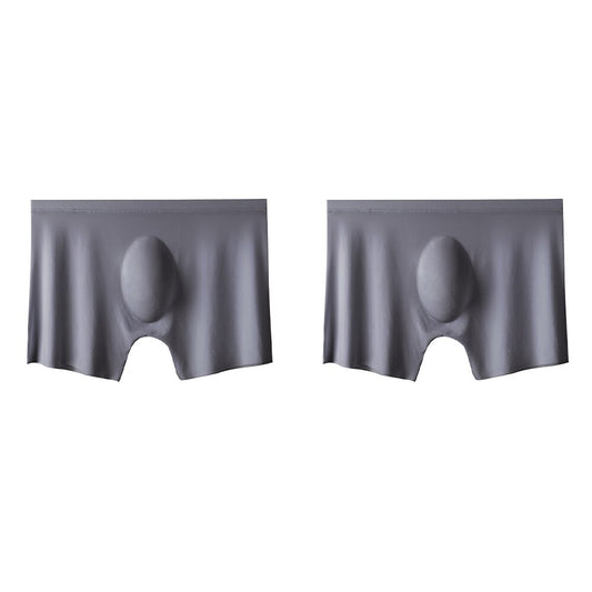 2Pcs Men Panties Mens Ice Silk Boxers Seamless Underwear Man Ultra-thin