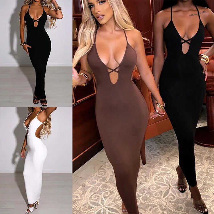 Summer Party club backless Bodycon Dress Lace up Sleeveless Hip Wrap Dress New