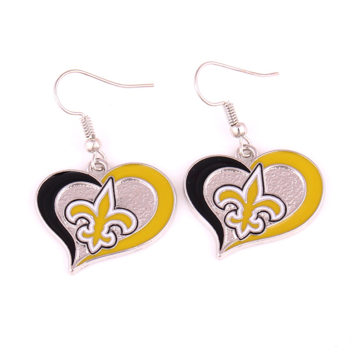 32 DIY Football Team Logo Rugby Heart Shape Sports Teams Earrring