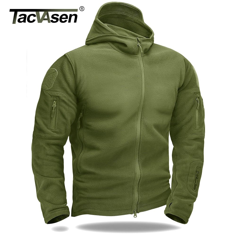 TACVASEN Warm Fleece Tactical Jacket Mens Army Jackets Windbreaker Outdoor Work