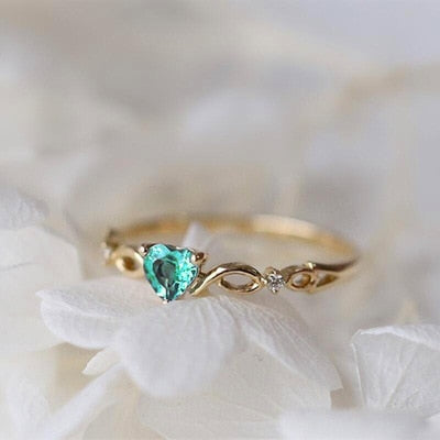 Huitan Simple Heart Ring For Women Female Cute Finger Rings Romantic