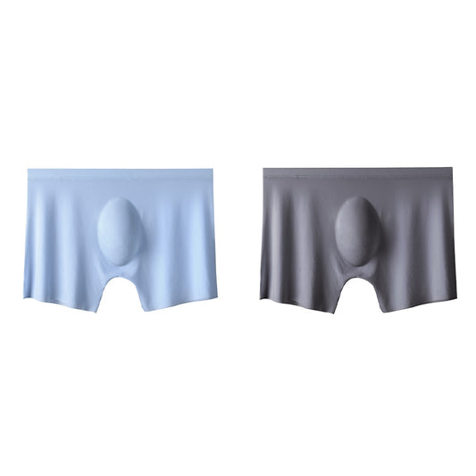 2Pcs Men Panties Mens Ice Silk Boxers Seamless Underwear Man Ultra-thin