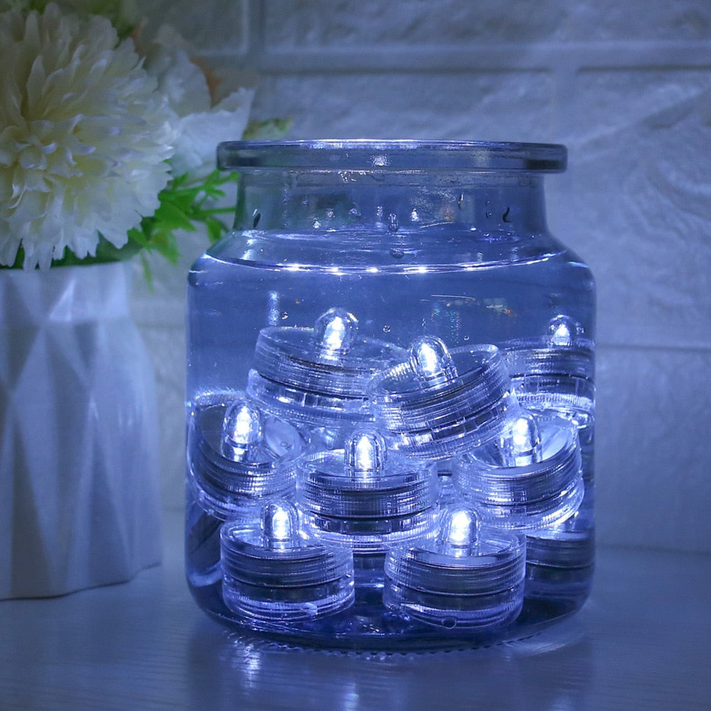 12pcs/Lot Led Tea Light Submersible Waterproof Tealight Wedding Party Flameless