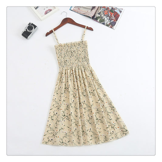 45 Color Summer Strapless Pleated Women Chiffon Dresses Female High Waist