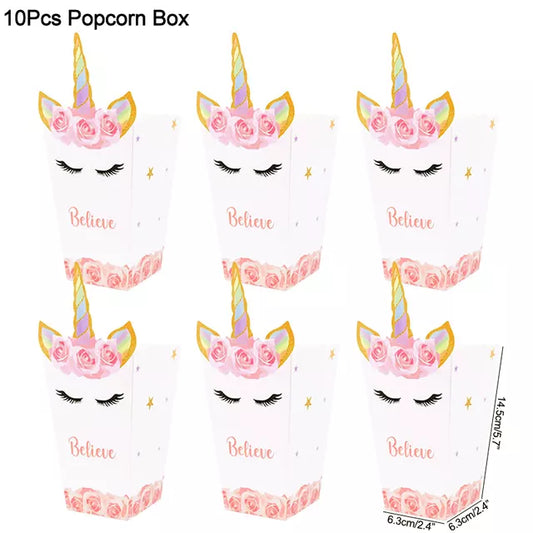 Unicorn Paper Candy Gift Bag Unicorn Party Cookie Popcorn Box for Kids Girl Birt