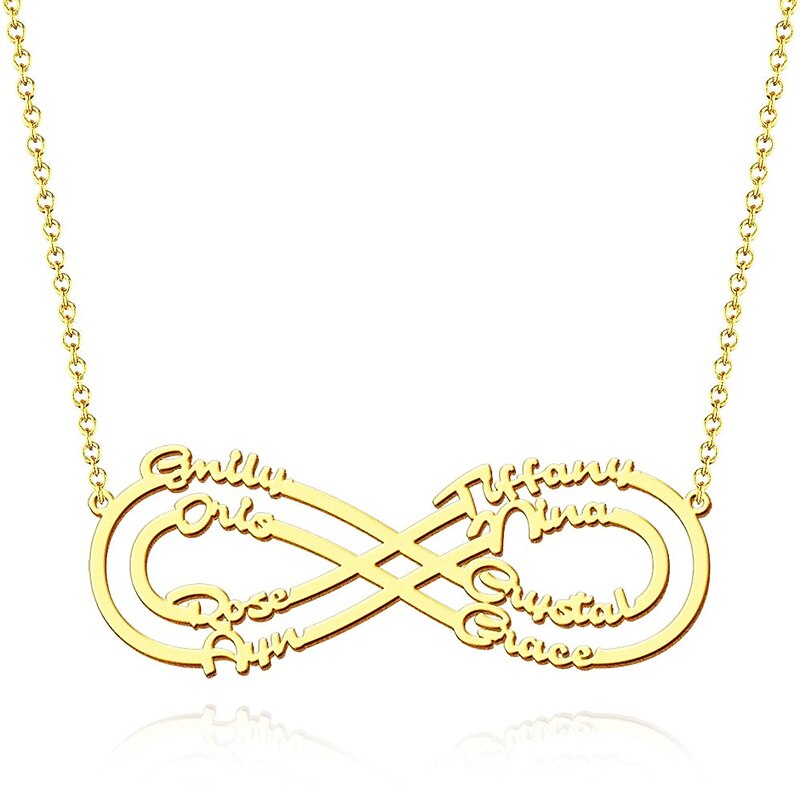 Custom Stainless Steel Infinity Name Necklace Boho Jewelry Personalized Heart N