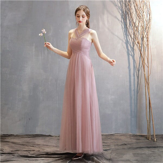 Summer Women Long Pink Robe Bride Guest Dinner Party Wedding Gown Princess Lace