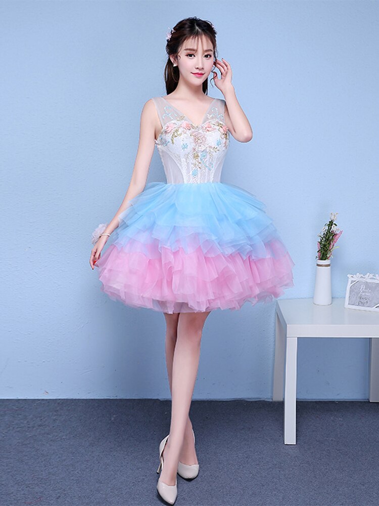 Quinceanera Dresses Formal Party Prom Dress Tulle Mini Evening Gown Short Cockta