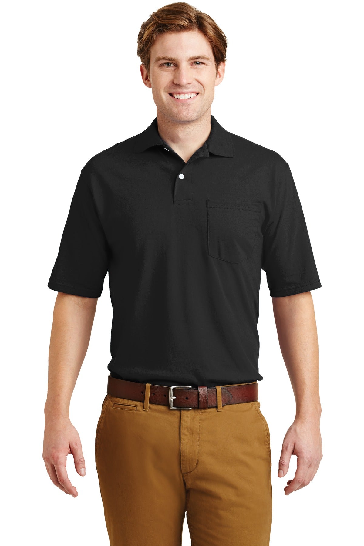 JerzeesÂ® -SpotShieldâ„¢ 5.4-Ounce Jersey Knit Sport Shirt with Pocket. 436MP