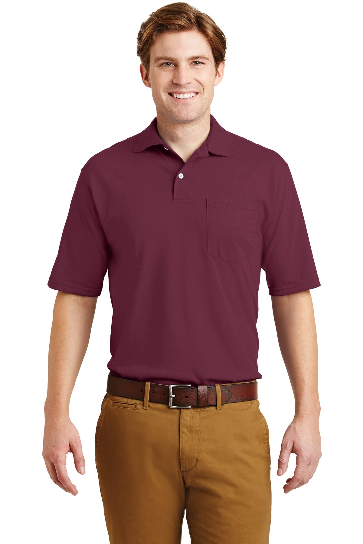 JerzeesÂ® -SpotShieldâ„¢ 5.4-Ounce Jersey Knit Sport Shirt with Pocket. 436MP