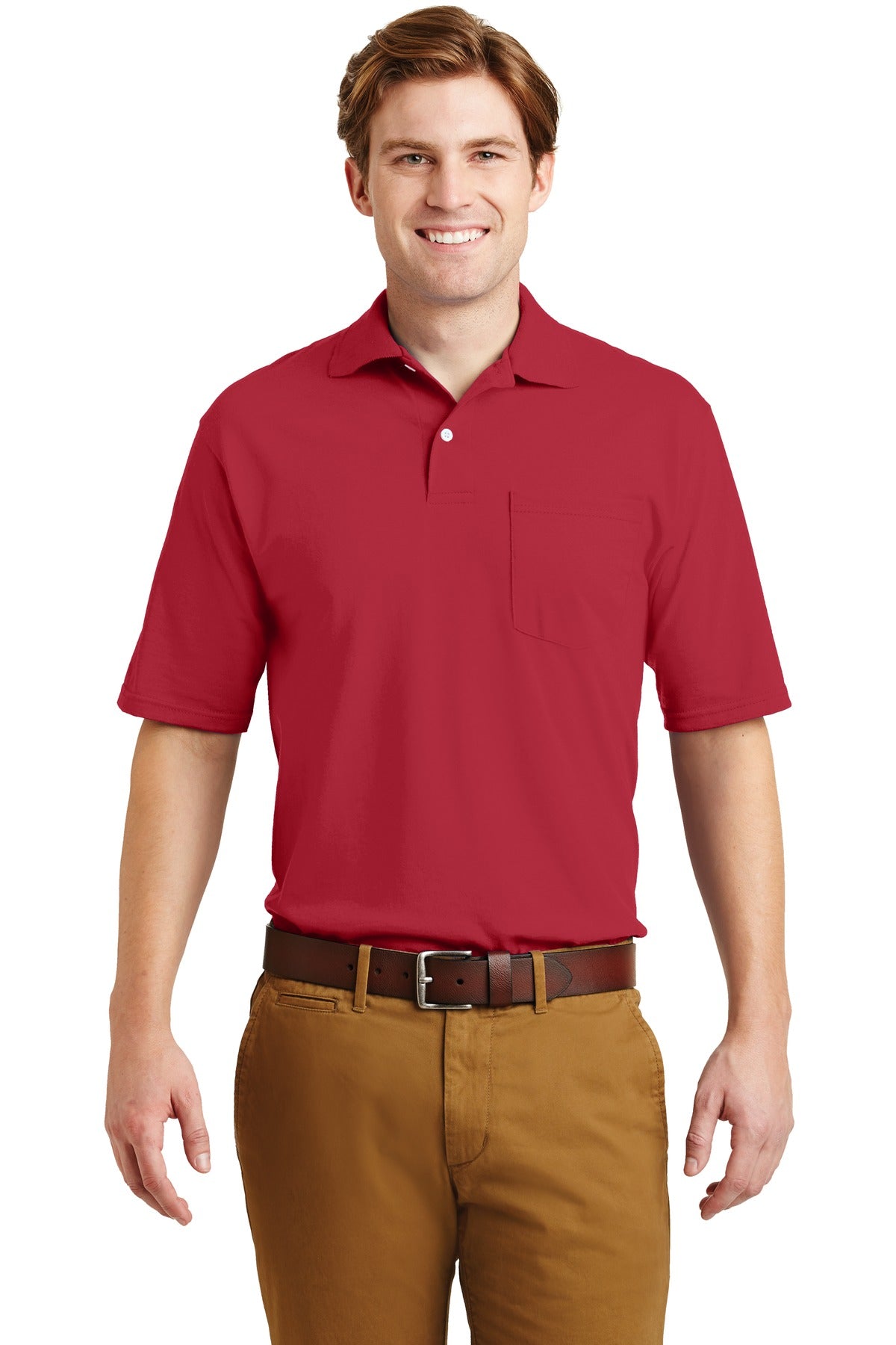 JerzeesÂ® -SpotShieldâ„¢ 5.4-Ounce Jersey Knit Sport Shirt with Pocket. 436MP