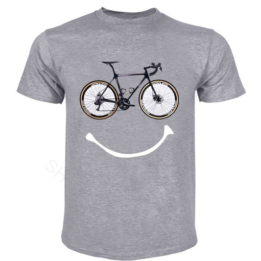 Men Black Tshirt Cycling LOVE Bicycle Athletic Sports Bike Happy Race Bicycle Mens Gray T-Shirt Funny Summer Teeshirt Bigger Top