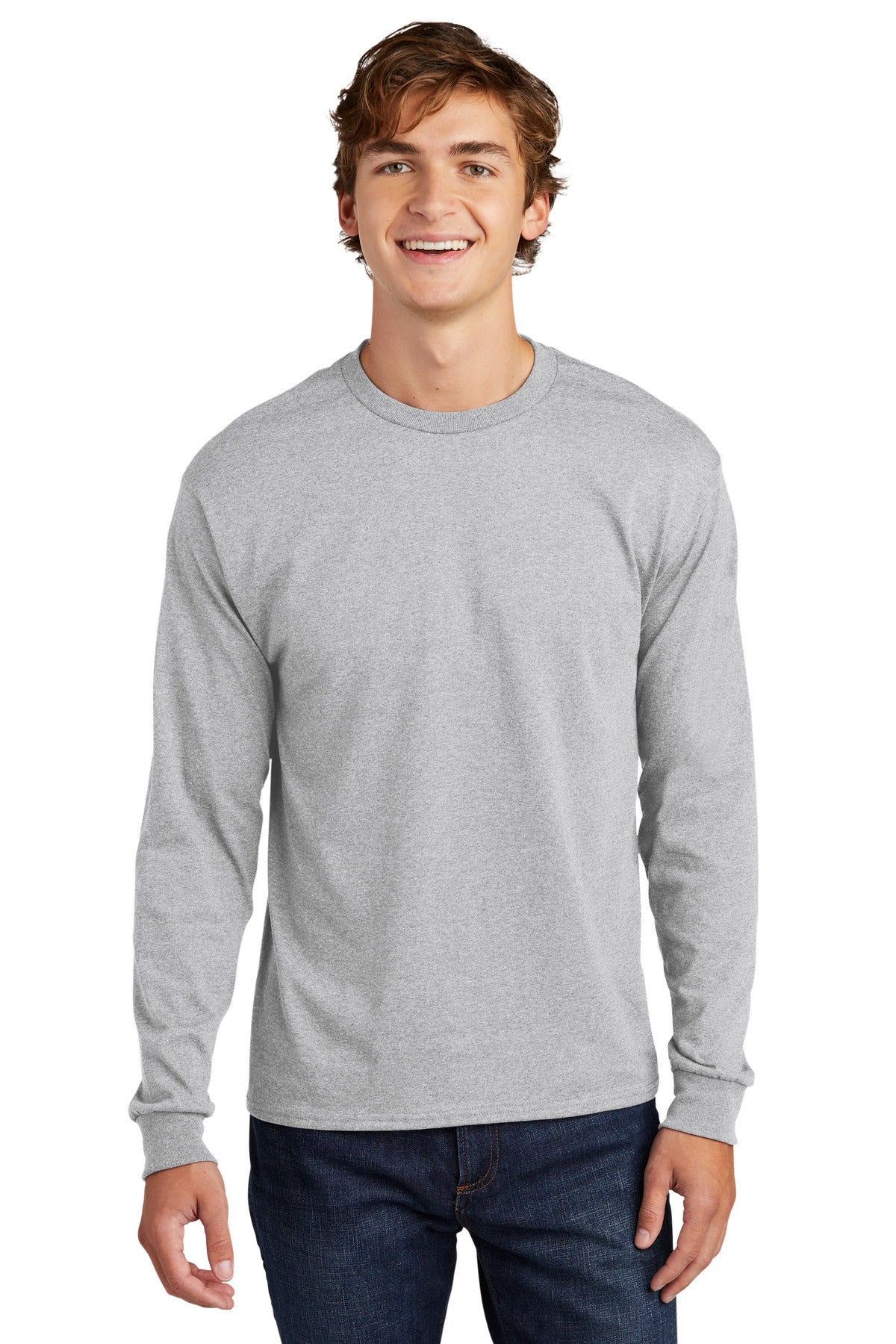 HanesÂ® Essential-T 100% Cotton Long Sleeve T-Shirt 5286