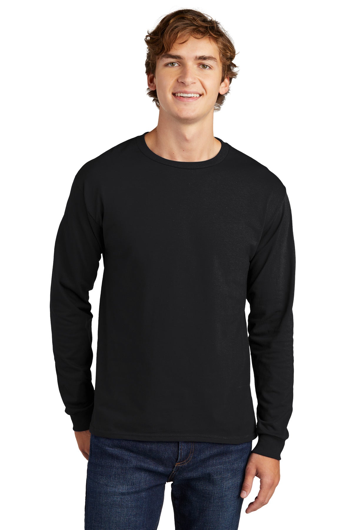 HanesÂ® Essential-T 100% Cotton Long Sleeve T-Shirt 5286