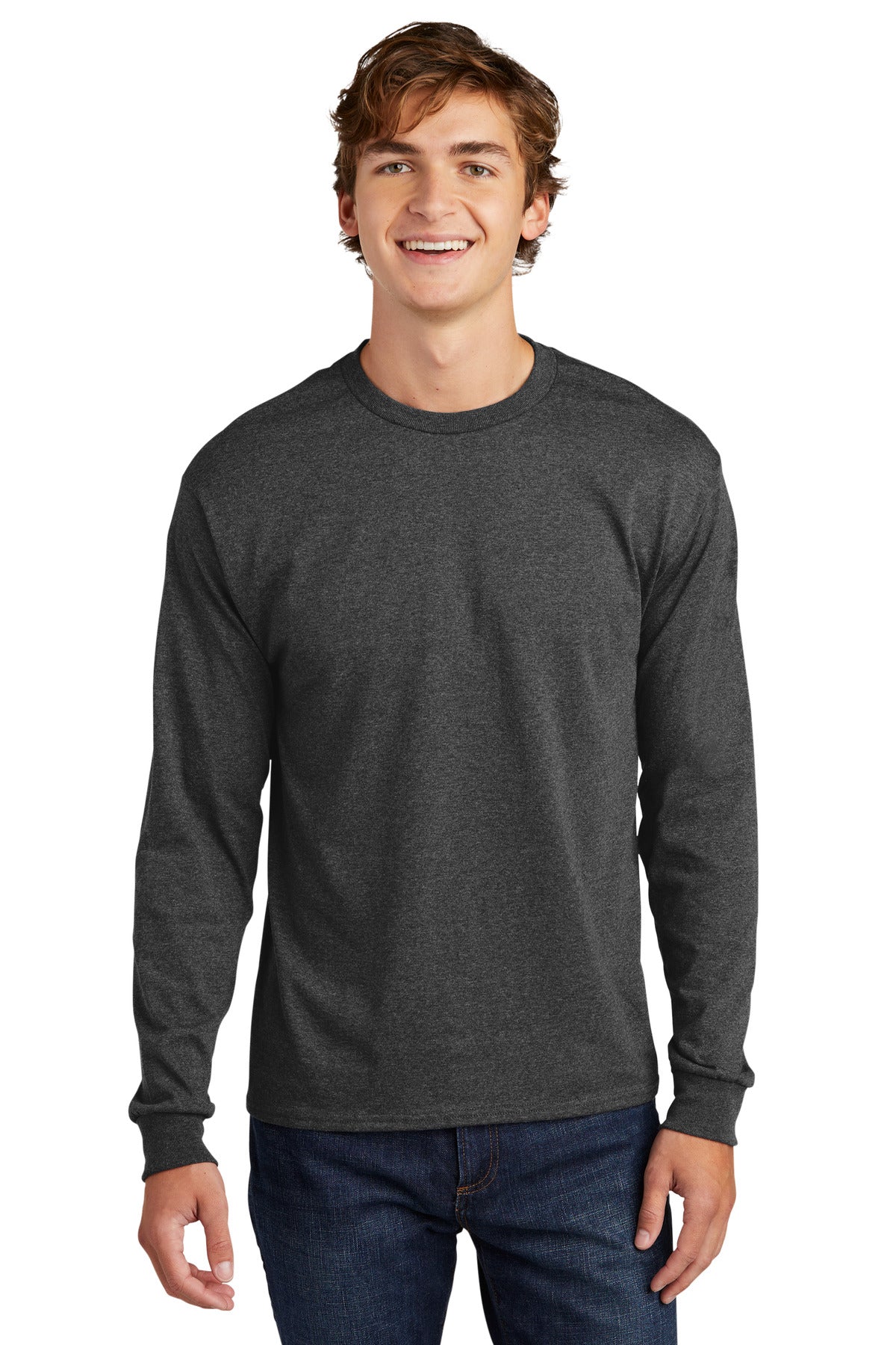 HanesÂ® Essential-T 100% Cotton Long Sleeve T-Shirt 5286