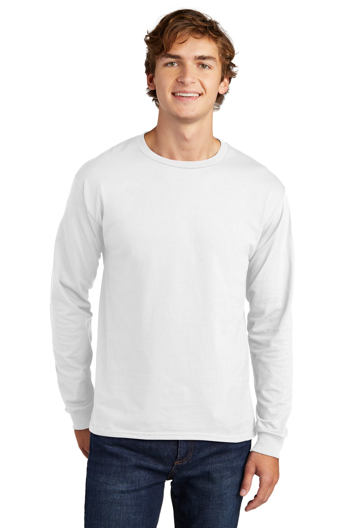 HanesÂ® Essential-T 100% Cotton Long Sleeve T-Shirt 5286