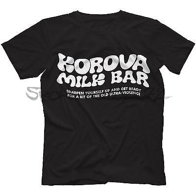 Korova Milk Bar T-Shirt 100% Cotton Droogs a Clockwork Orange Men Summer Tee-Shirt Male Brand T Shirts Man T-Shirt