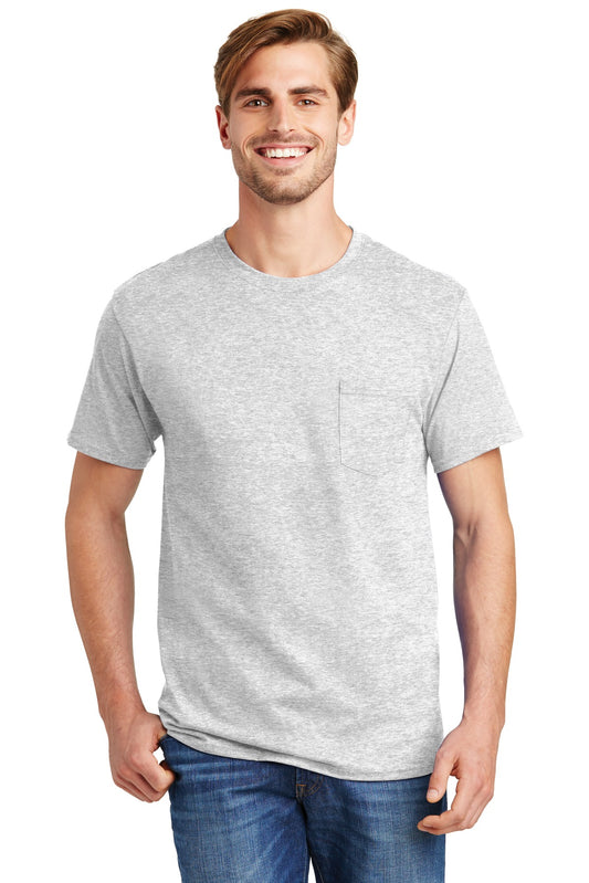 Hanes? - Authentic 100%  Cotton T-Shirt with Pocket.  5590