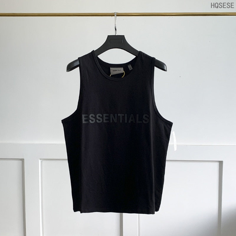 Essentials Tank Tops for Man 100% 1:1 Women's Oversized Vest Rubber Letters Man Sleeveless Shirt Summer Basketball Uniform