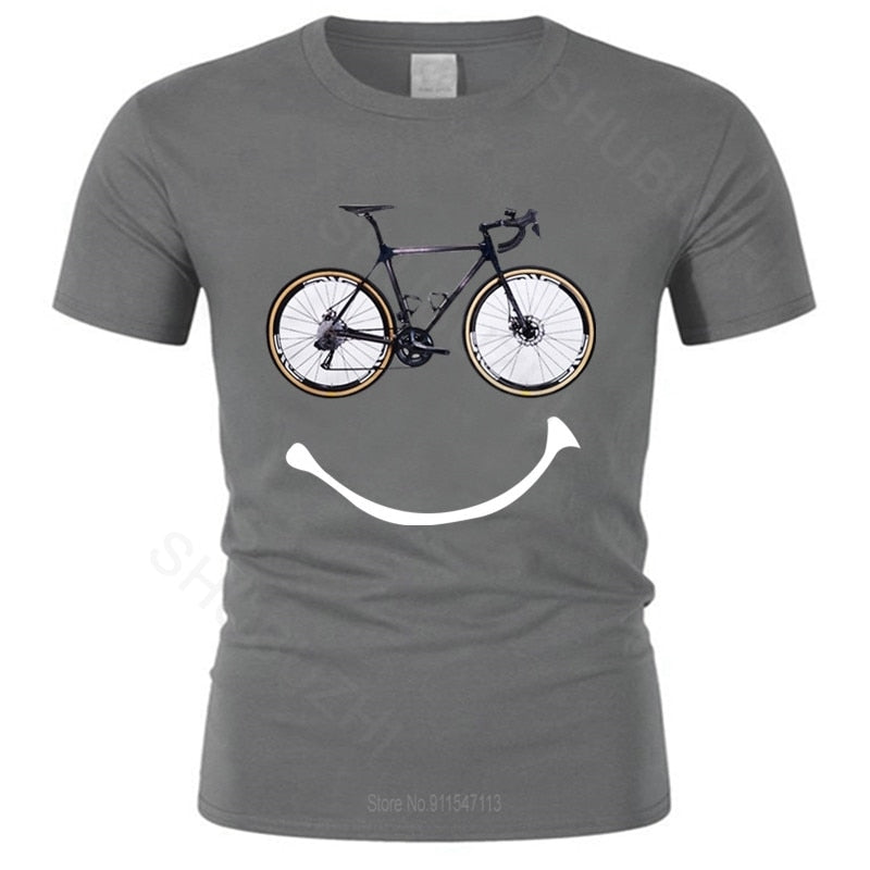 Men Black Tshirt Cycling LOVE Bicycle Athletic Sports Bike Happy Race Bicycle Mens Gray T-Shirt Funny Summer Teeshirt Bigger Top