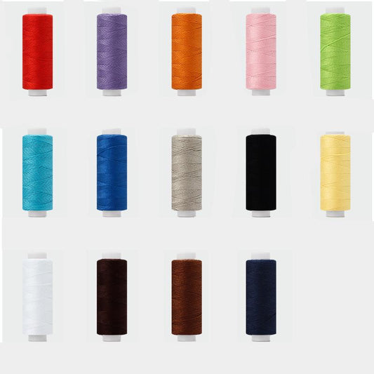 14Colors/Set Thick 203 Sewing Thread 100% Polyester 100M Single Roll Household Sewing Machine Line Hand-Stitched Clothes Wire