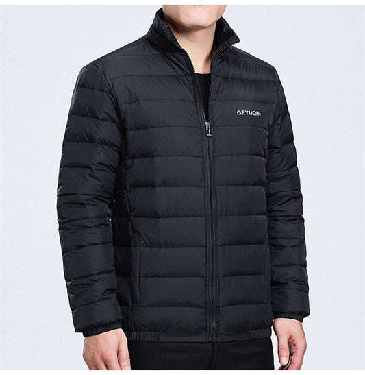 Mens Autumn Jacket Coat 2020 White Duck Down Light Jacket Casual Outerwear Snow Warm Stand Collar Brand Male Feather Coat Parkas