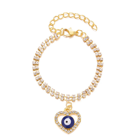 New Fashion Blue Evil Eye Bracelet For Women Gold Color Silver Color Adjustable