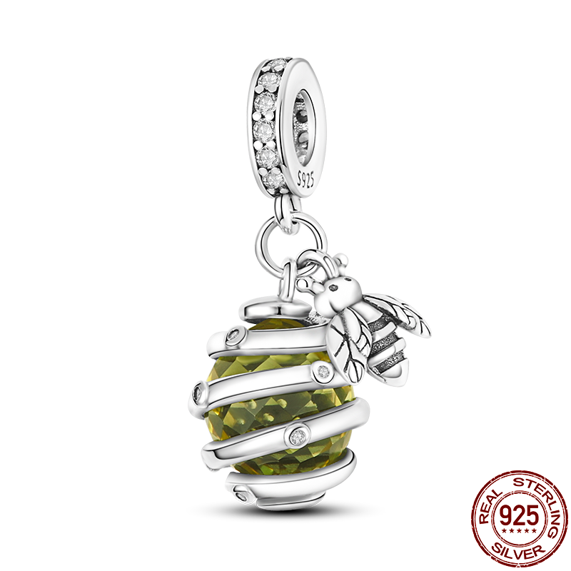 100% 925 Strerling Silver Bee Series Charms Fit Original Pandora Bracelet Beads