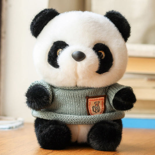 25CM Cute Panda Plush Toy Chinese National Treasure Chuanhoodie Sweater Doll Fe