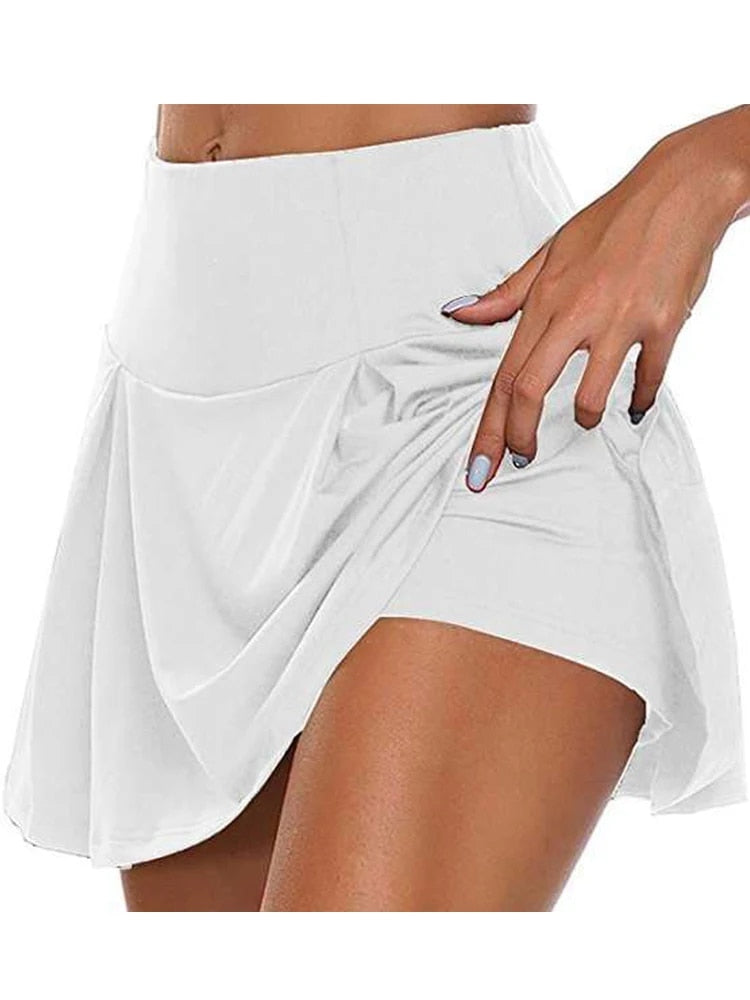 2023 Summer Women Sports Tennis Dance Fitness Short Skirts Quick Drying Solid F