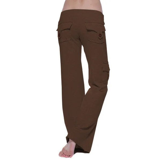 Dropshipping Cargo Pants Women Pants Strong Elastic Wide Leg Trousers Female So