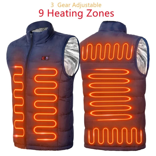 9 Heated Vest Zones Electric Heated Jackets Men Women Sportswear Heated Coat Gr