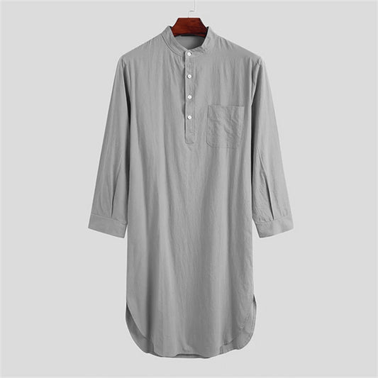 Middle Eastern Muslim Stand Collar Robe