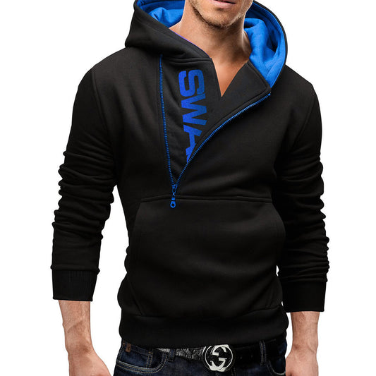 Men's Hoodies Long Sleeve Sweatshirts for Men Zipper Hooded Pullover High Neck