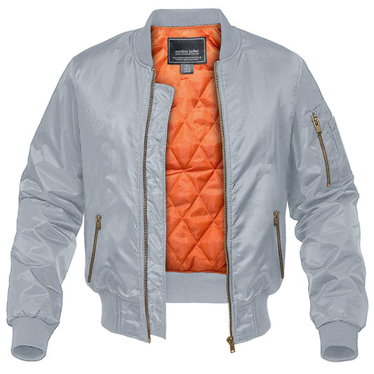 MAGCOMSEN Men's Aviator Jackets Thick Warm Orange Lining Bomber Jackets Fall Wi