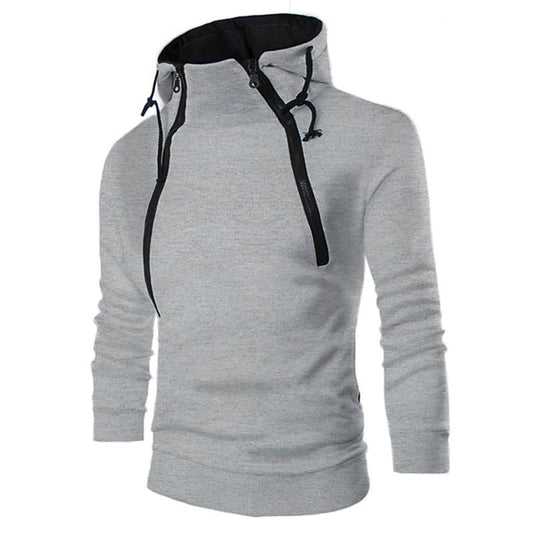 Men's Hoodies Long Sleeve Sweatshirts for Men Zipper Hooded Pullover High Neck