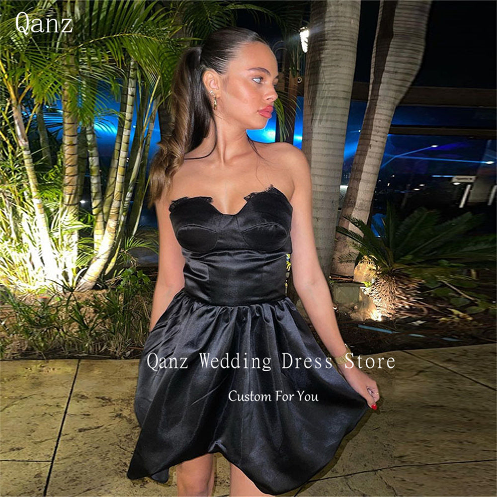 Qanz Short Vestidos De Fiesta Elegantes 2024 Sweetheart Mini A Line Homecoming