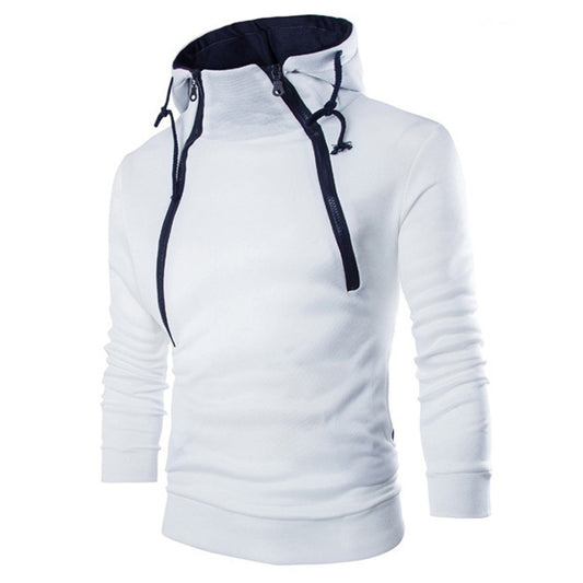 Men's Hoodies Long Sleeve Sweatshirts for Men Zipper Hooded Pullover High Neck