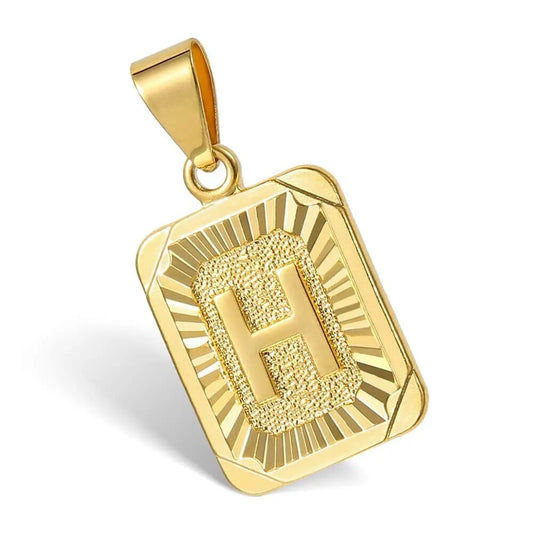 Hot Sale Initial Necklace for Women Men 26 Letters Pendant Gold Color Cuban Cur