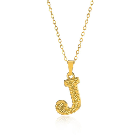 Stainless Steel Initial Necklaces For Women Men Gold Color Letter Necklace Pend