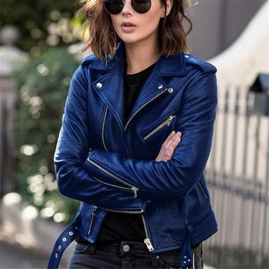 Jacket Woman New Pu Leather Clothes Autumn/Winter Are Slim Leather Jacket Women