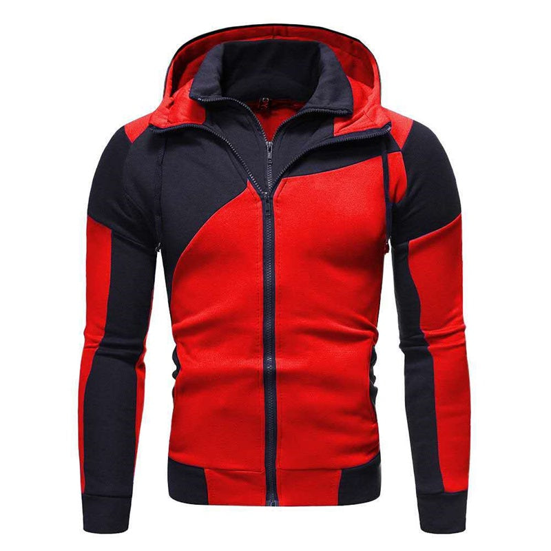 Men Hooded Fleece Zip Hoodie Men Thick Solid Color Sweatshirt Mens Casual Hoodi