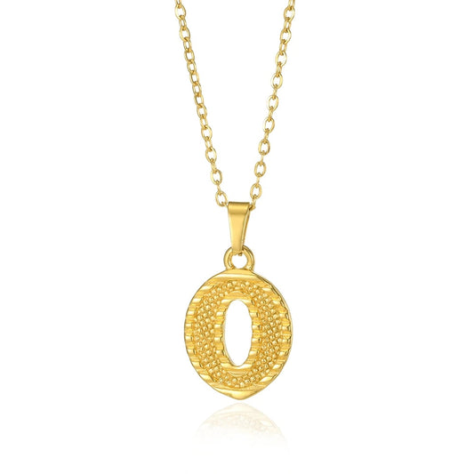 Stainless Steel Initial Necklaces For Women Men Gold Color Letter Necklace Pend