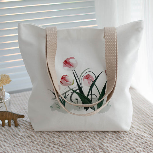 Women's Canvas Artistic Portable One-shoulder Mummy Tote Bag