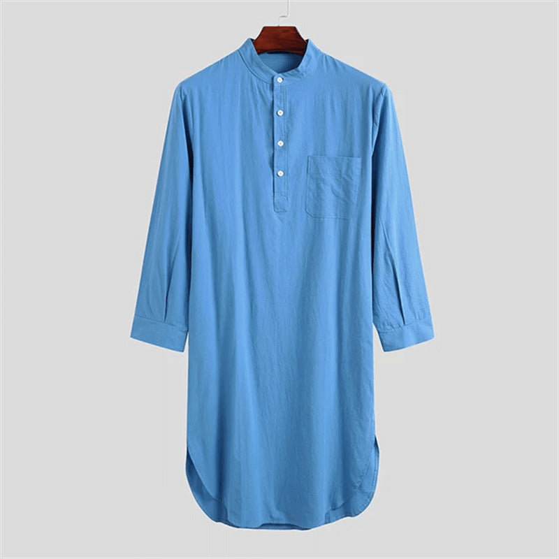 Middle Eastern Muslim Stand Collar Robe