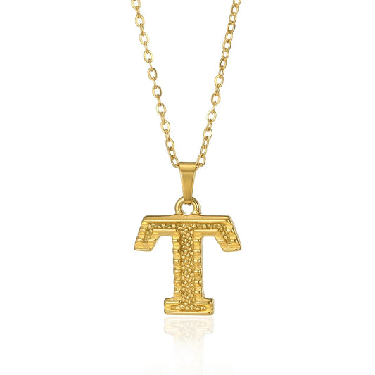 Stainless Steel Initial Necklaces For Women Men Gold Color Letter Necklace Pend